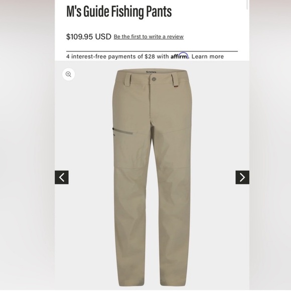 Simms M’s Guide Fishing lightweight fast drying pants - Picture 2 of 16